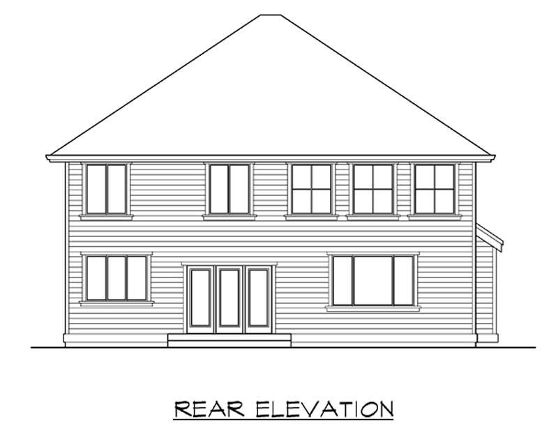 Home Plan Rear Elevation of this 4-Bedroom,2960 Sq Ft Plan -115-1415