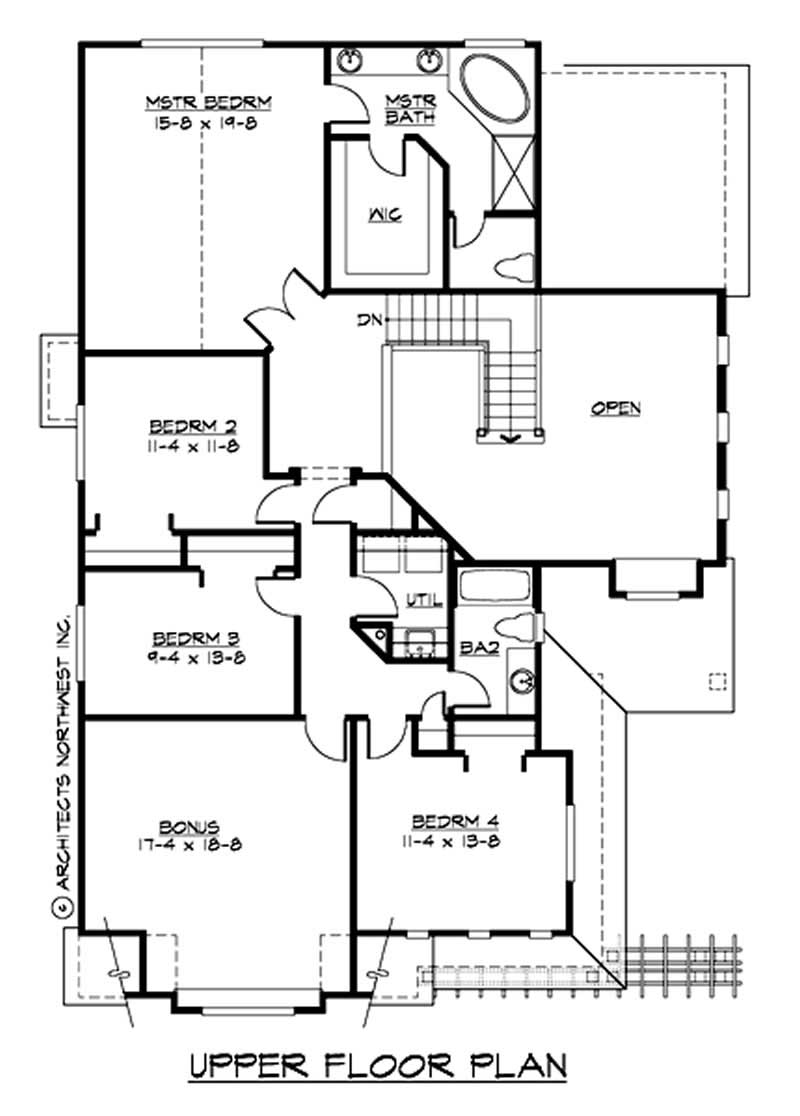 Floor Plan Second Story of Ranch Plan #115-1416
