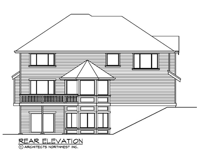 Home Plan Rear Elevation of this 4-Bedroom,3735 Sq Ft Plan -115-1417