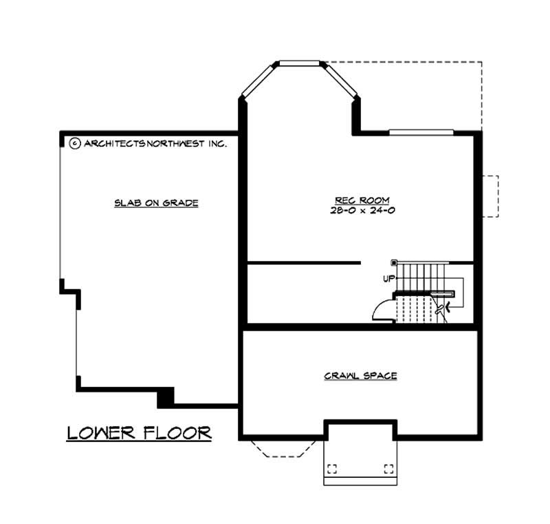 Floor Plan Basement of Colonial Plan #115-1417