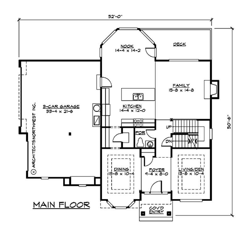 Floor Plan First Story of Colonial Plan #115-1417