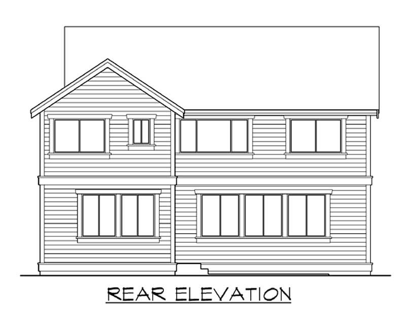 Home Plan Rear Elevation of this 4-Bedroom,2967 Sq Ft Plan -115-1418