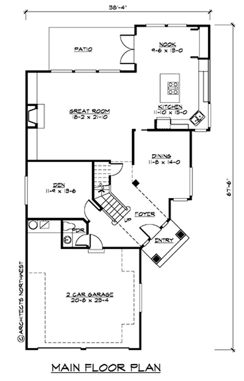 Floor Plan First Story of Multi-Level Plan #115-1418
