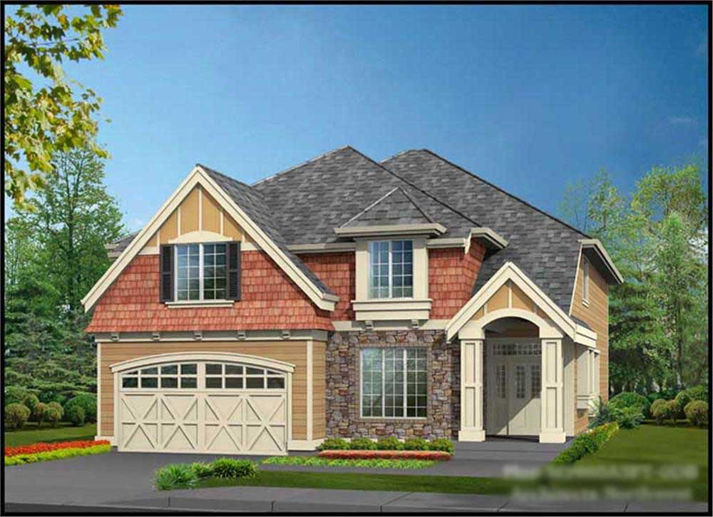 Shingle style home (ThePlanCollection: Plan #115-1419)