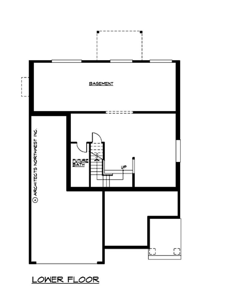 Floor Plan Basement of Ranch Plan #115-1419