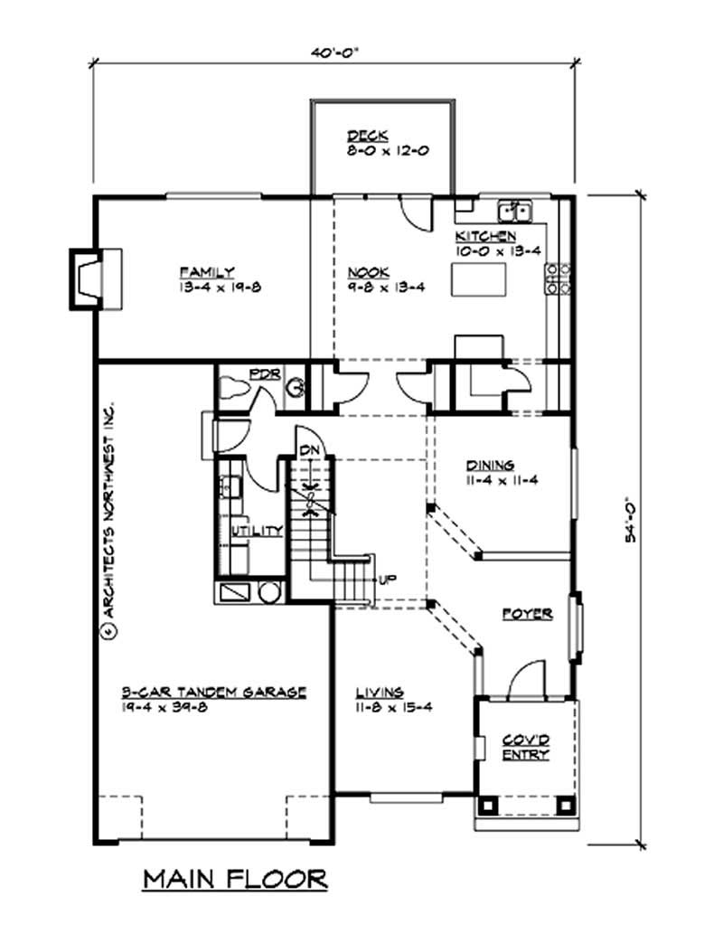 Floor Plan First Story of Ranch Plan #115-1419