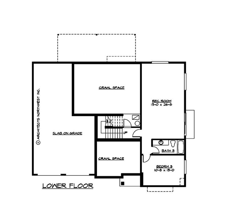 Floor Plan Basement of Colonial Plan #115-1421