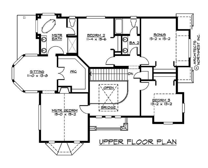 Floor Plan Second Story of Historic Plan #115-1425