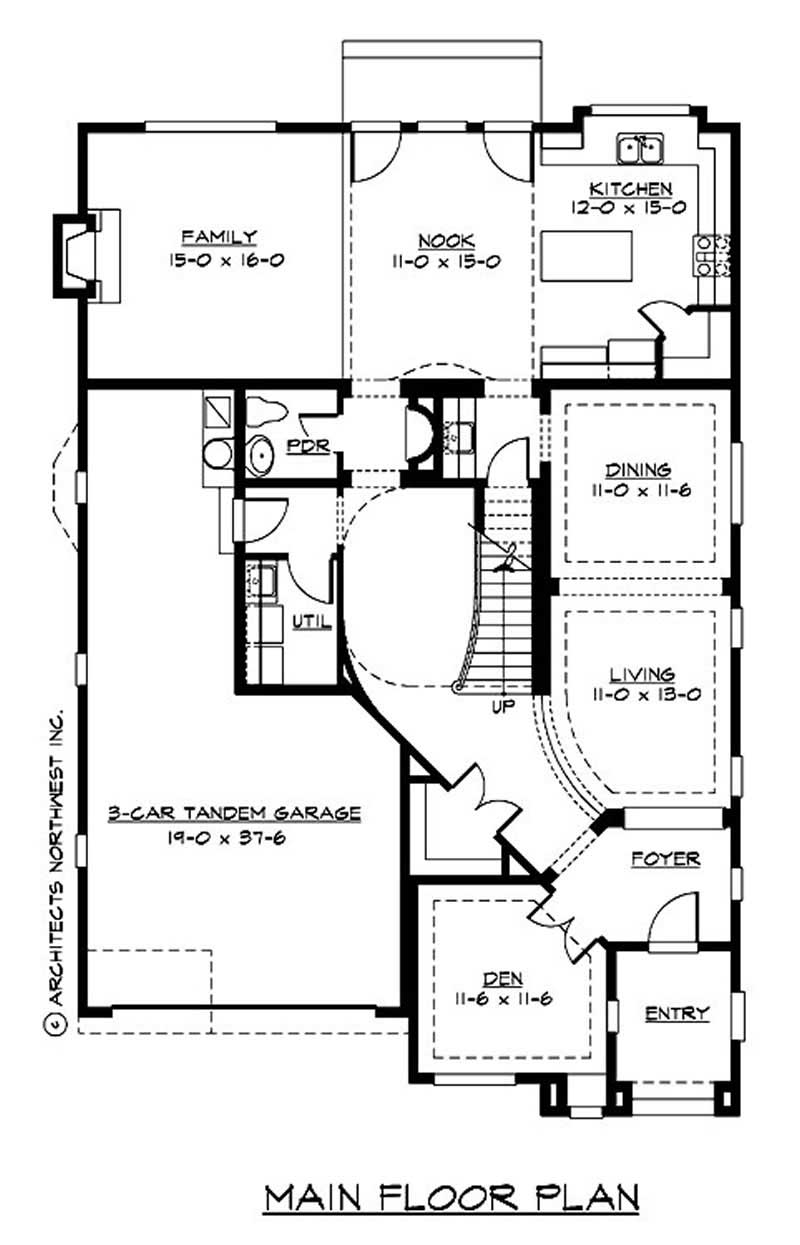 Floor Plan First Story of Luxury Plan #115-1426