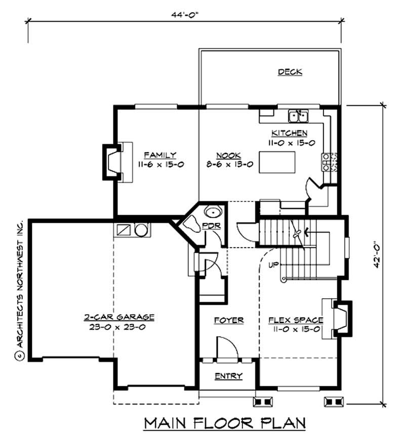Floor Plan First Story of Craftsman Plan #115-1428