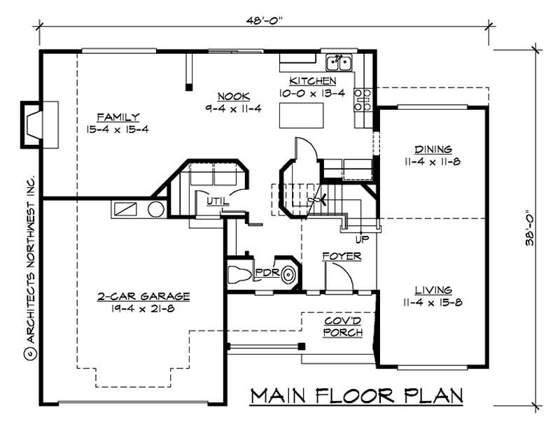 Floor Plan First Story of Craftsman Plan #115-1429