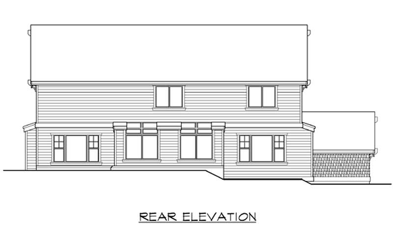 Home Plan Rear Elevation of this 4-Bedroom,3155 Sq Ft Plan -115-1430