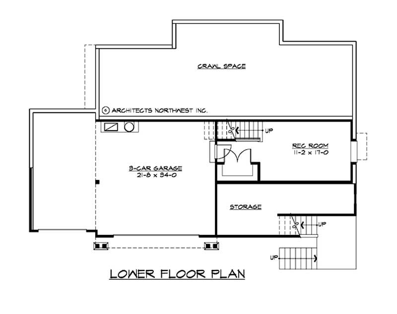 Floor Plan Basement of Multi-Level Plan #115-1430