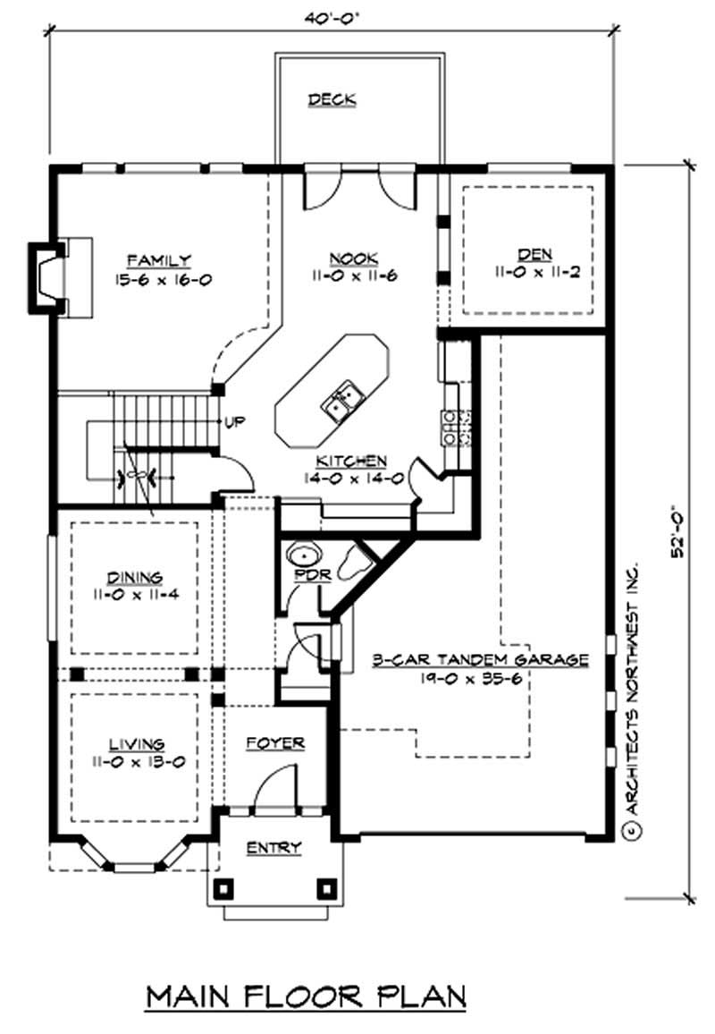 Floor Plan First Story of Traditional Plan #115-1431