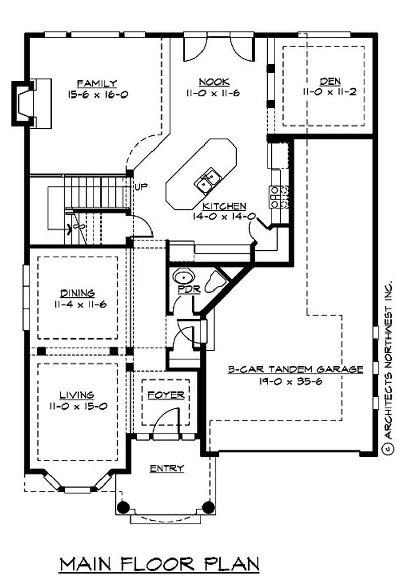 Floor Plan First Story of Cape Cod Plan #115-1433
