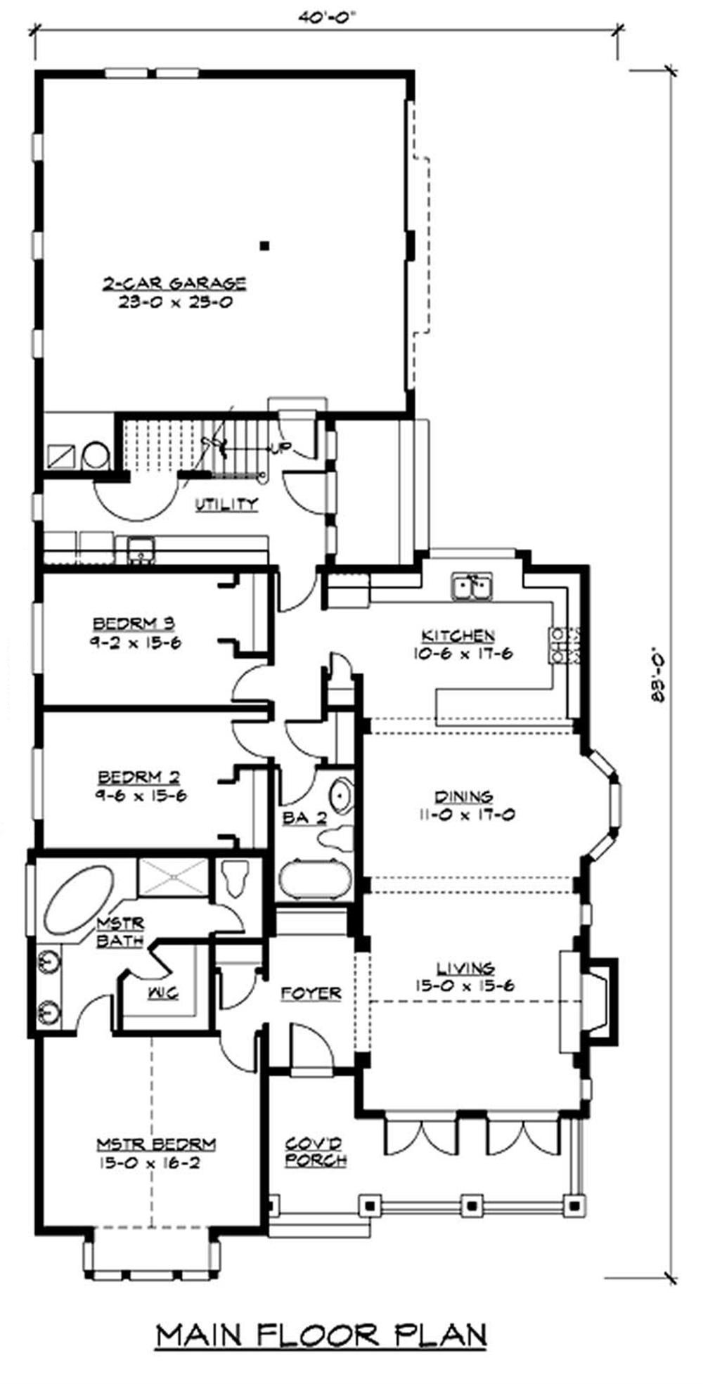 Floor Plan First Story of Craftsman Plan #115-1434