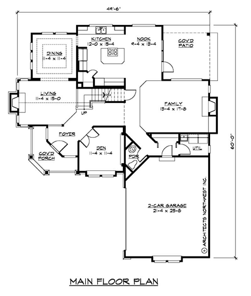 Floor Plan First Story of Country Plan #115-1438