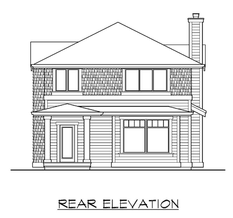 Home Plan Rear Elevation of this 3-Bedroom,2505 Sq Ft Plan -115-1439