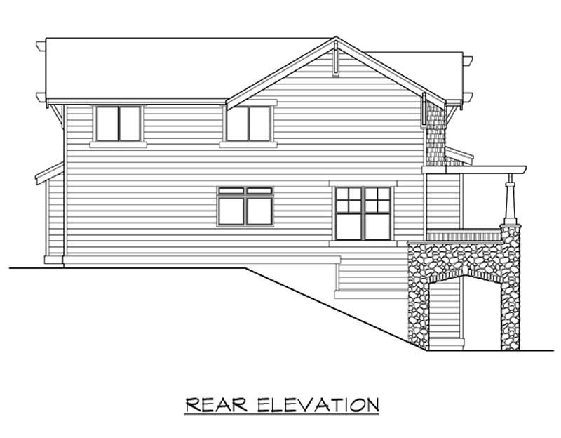 Home Plan Rear Elevation of this 3-Bedroom,3035 Sq Ft Plan -115-1441