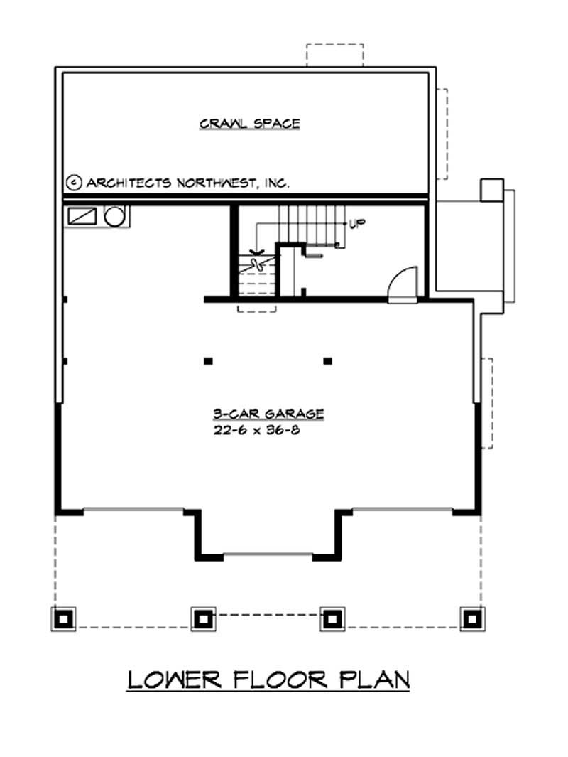 Floor Plan Basement of Multi-Level Plan #115-1441