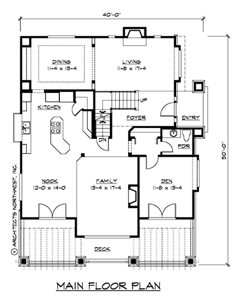 Floor Plan First Story of Multi-Level Plan #115-1441