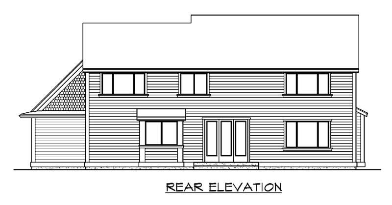 Home Plan Rear Elevation of this 4-Bedroom,2700 Sq Ft Plan -115-1443