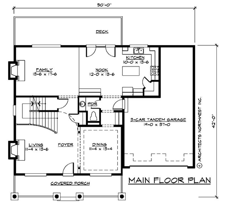 Floor Plan First Story of Country Plan #115-1443