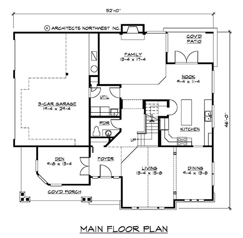 Floor Plan First Story of Country Plan #115-1444