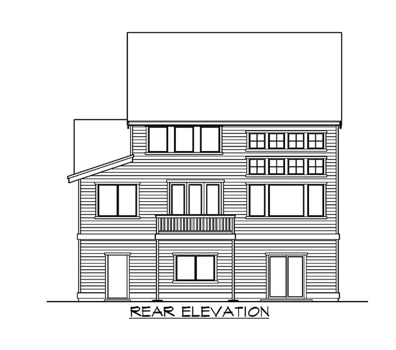 Home Plan Rear Elevation of this 4-Bedroom,3327 Sq Ft Plan -115-1445