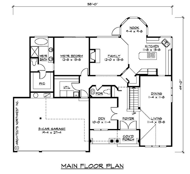 Floor Plan First Story of European Plan #115-1451