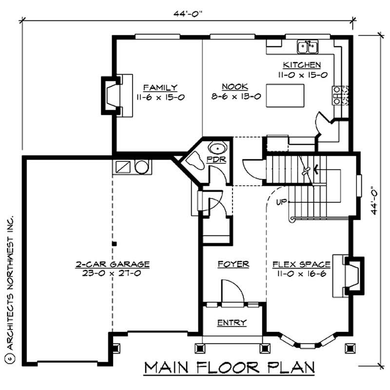 Floor Plan First Story of Craftsman Plan #115-1452