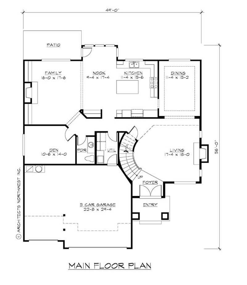 Floor Plan First Story of Contemporary Plan #115-1456