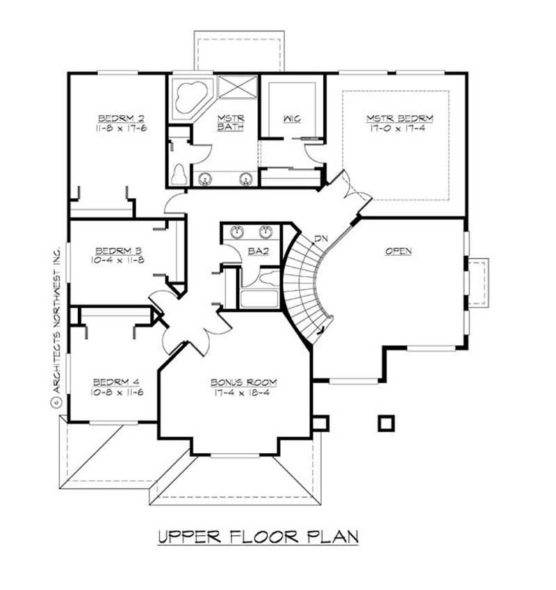 Floor Plan Second Story of Contemporary Plan #115-1456
