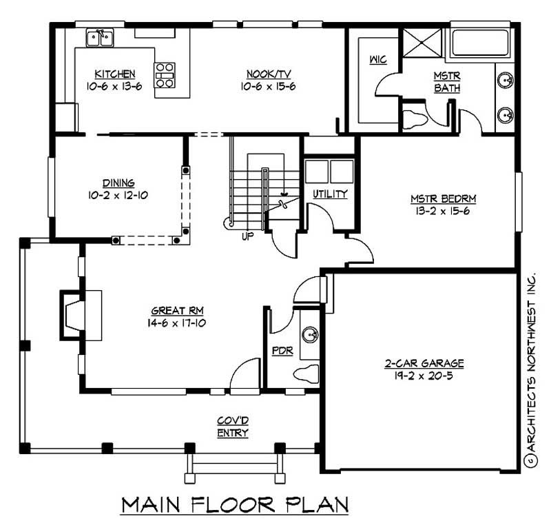 Floor Plan First Story of Craftsman Plan #115-1457