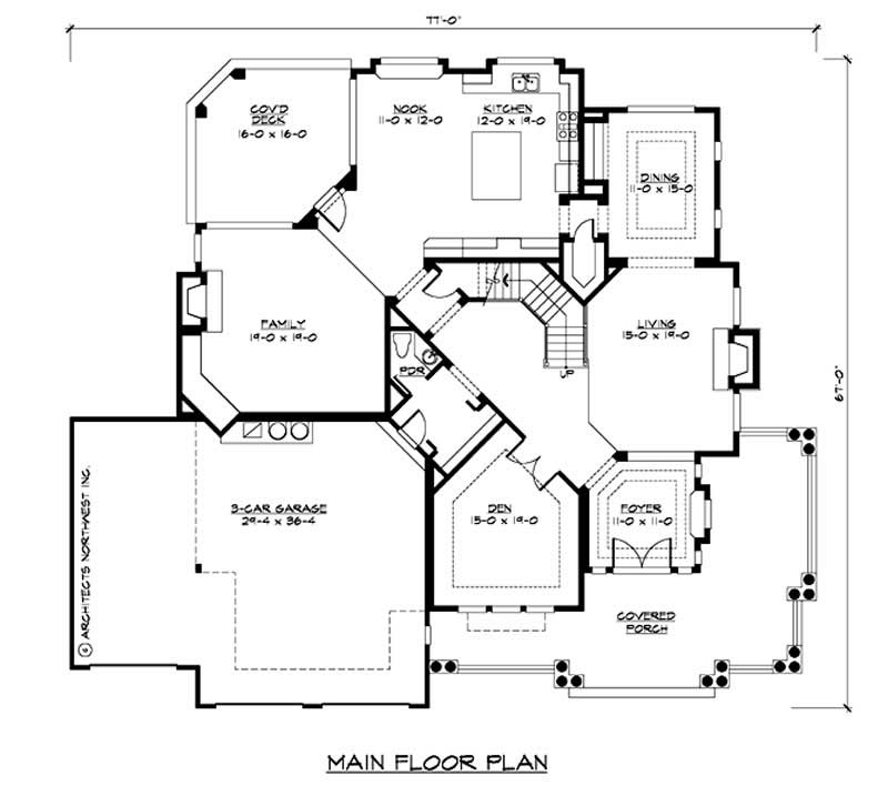 Floor Plan First Story of Country Plan #115-1461