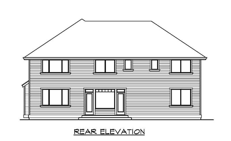 Home Plan Rear Elevation of this 4-Bedroom,3295 Sq Ft Plan -115-1464
