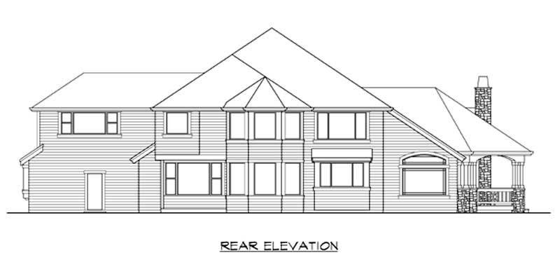 Home Plan Rear Elevation of this 4-Bedroom,4100 Sq Ft Plan -115-1465