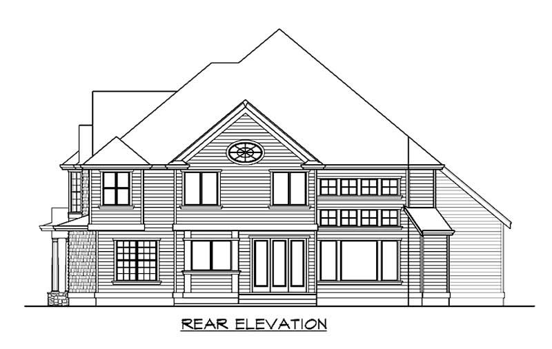 Home Plan Rear Elevation of this 4-Bedroom,4060 Sq Ft Plan -115-1466