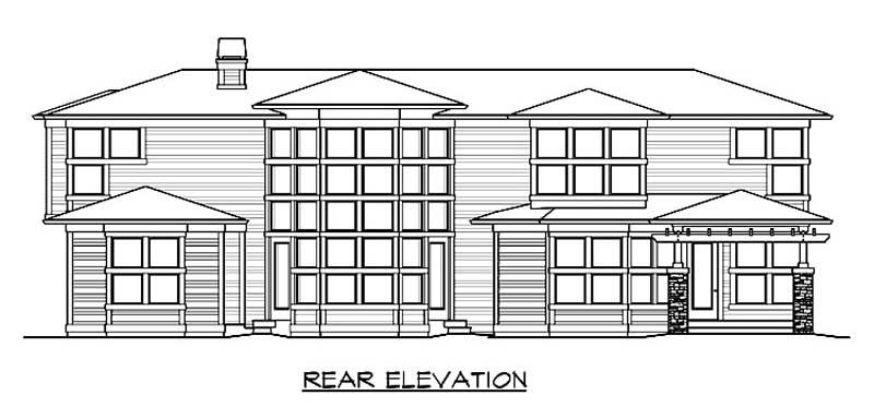 Home Plan Rear Elevation of this 4-Bedroom,4395 Sq Ft Plan -115-1467