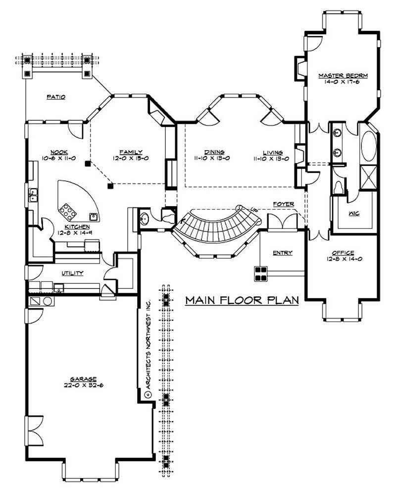 Floor Plan First Story of Contemporary Plan #115-1467