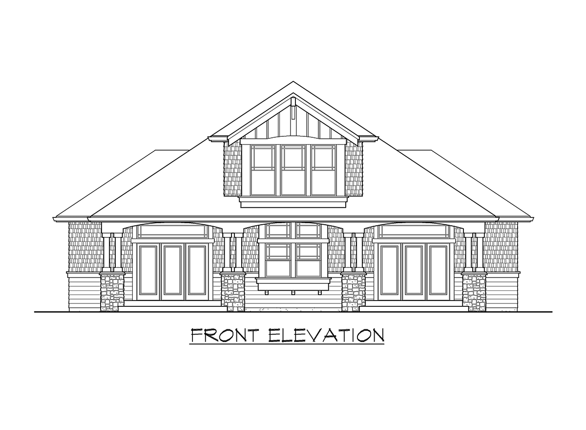 Home Plan Front Elevation of this 3-Bedroom,2061 Sq Ft Plan -115-1468