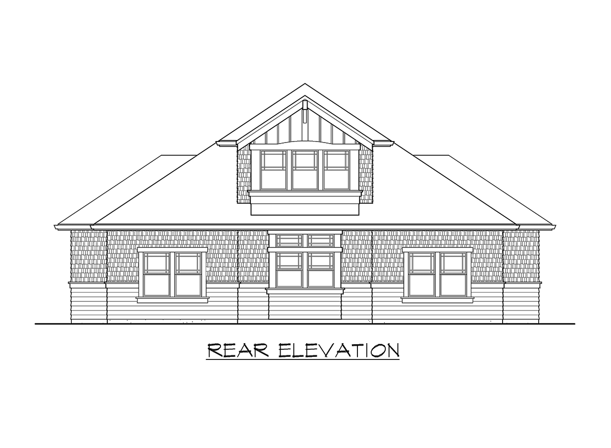 Home Plan Rear Elevation of this 3-Bedroom,2061 Sq Ft Plan -115-1468