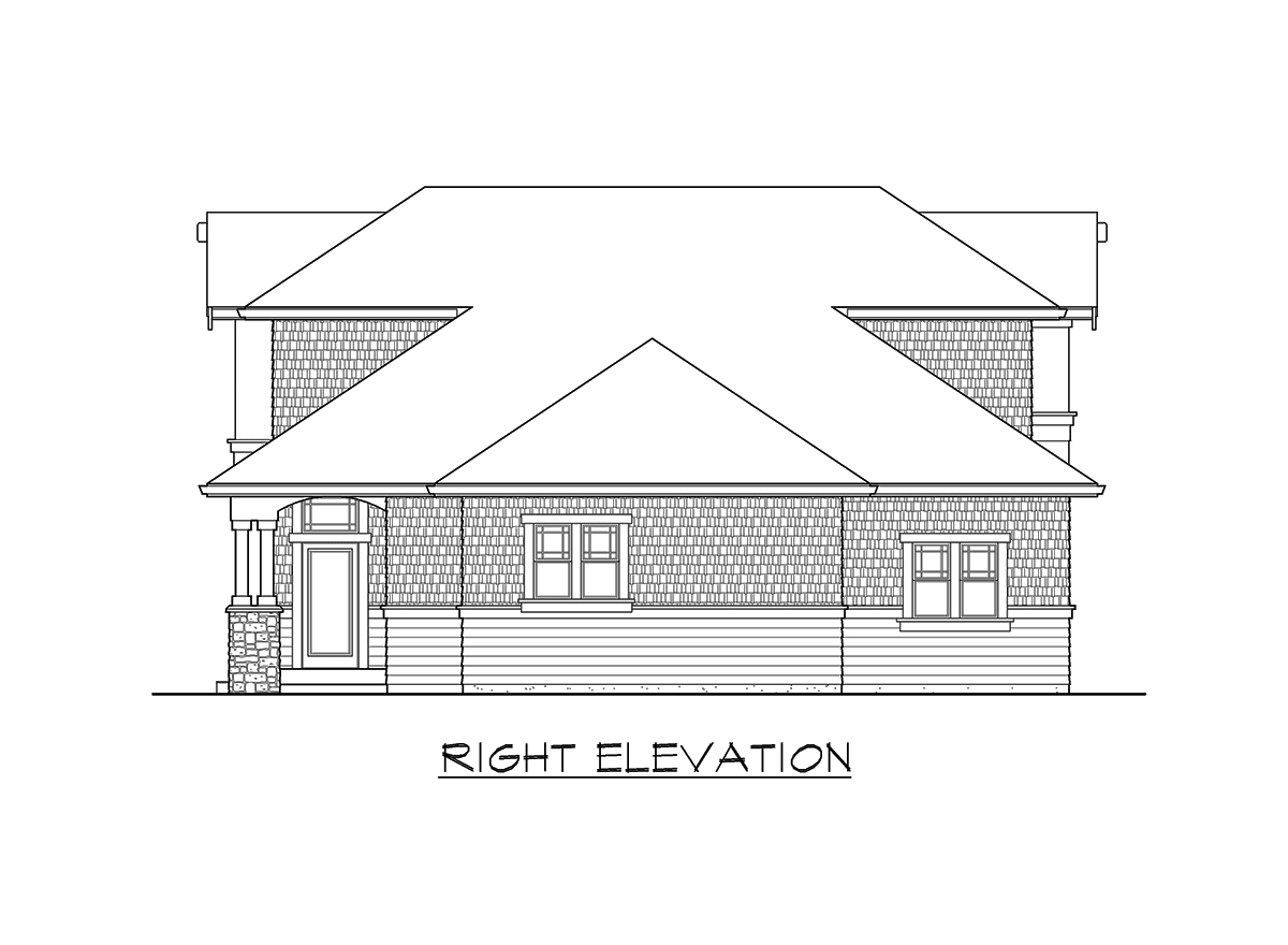 Home Plan Right Elevation of this 3-Bedroom,2061 Sq Ft Plan -115-1468