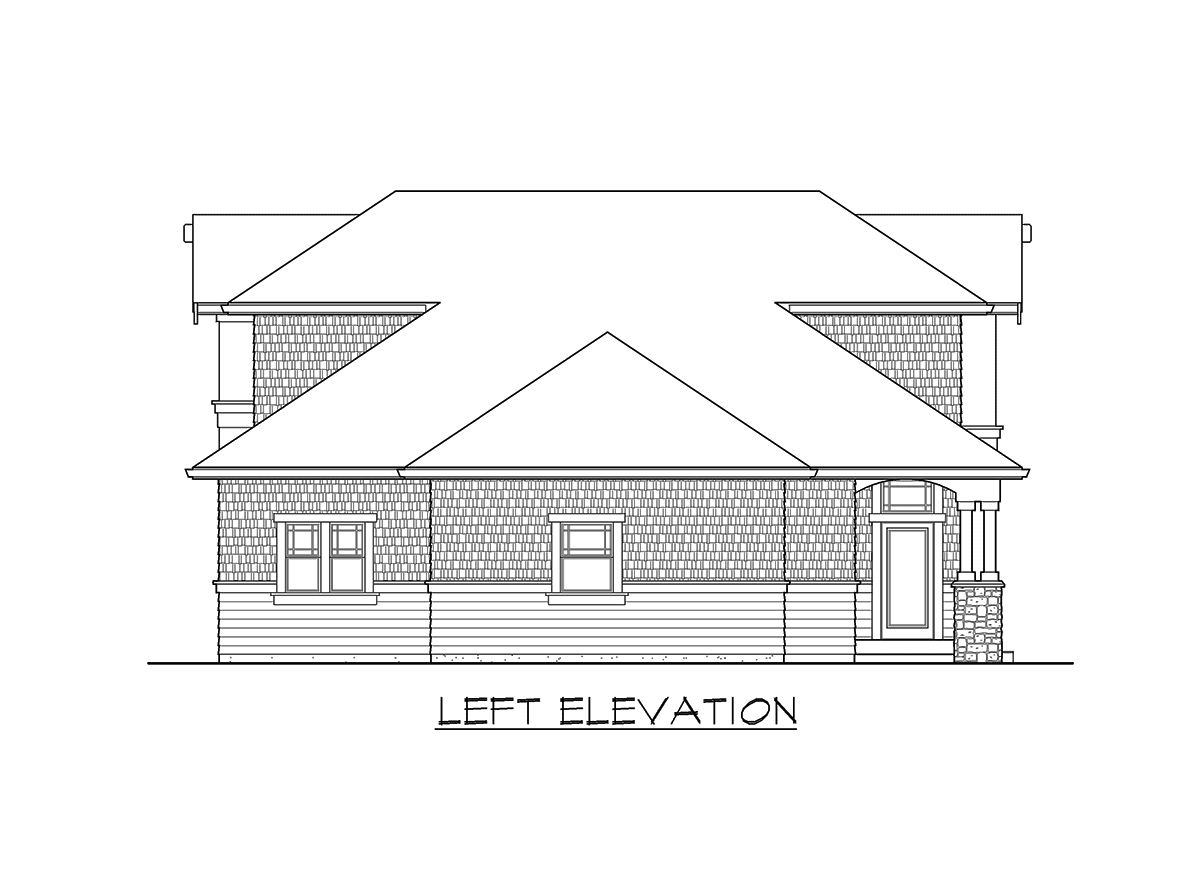 Home Plan Left Elevation of this 3-Bedroom,2061 Sq Ft Plan -115-1468