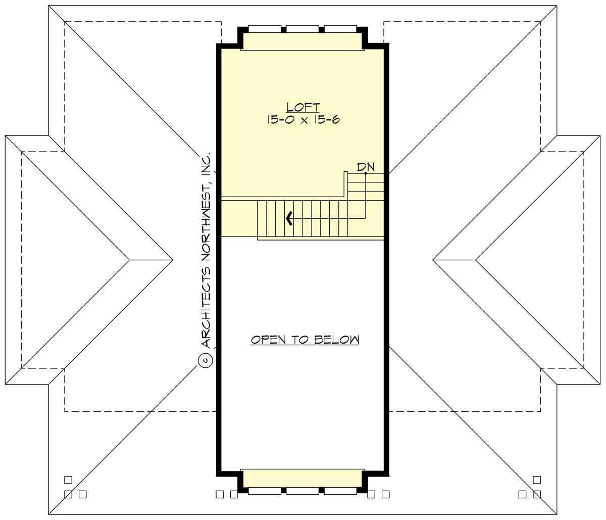 Floor Plan Second Story of Arts and Crafts Plan #115-1468