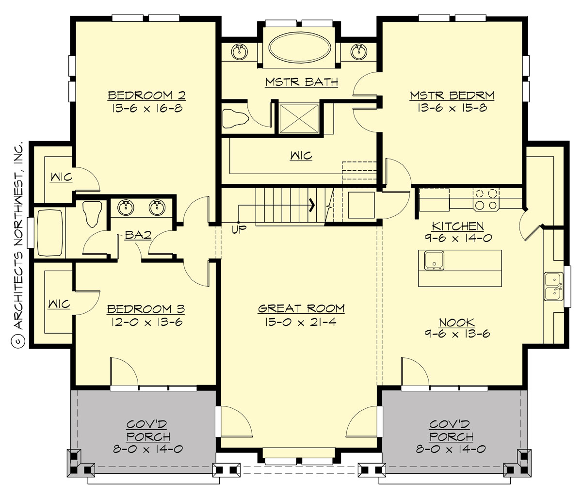 Floor Plan First Story of Arts and Crafts Plan #115-1468