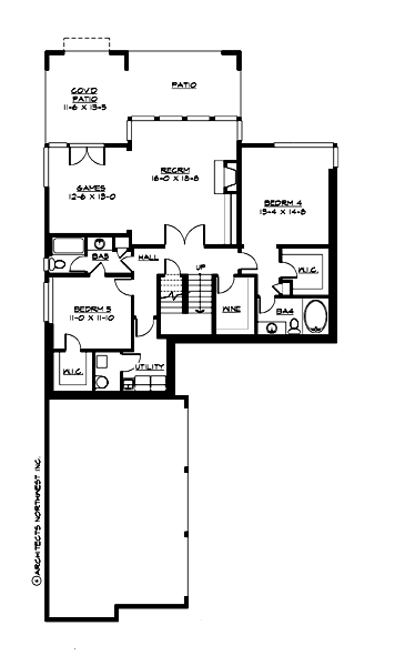 Floor Plan Basement of Craftsman Plan #115-1469