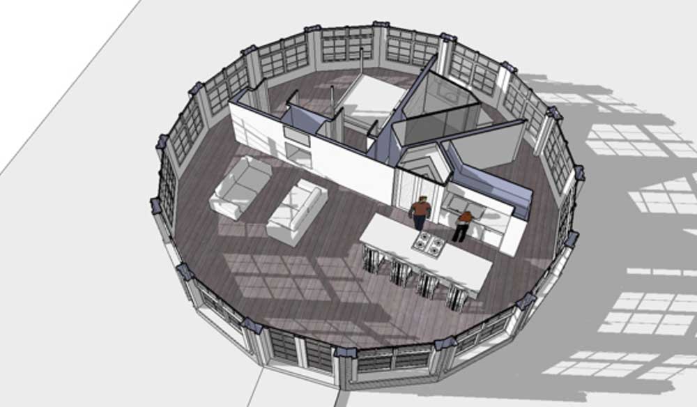 Aerial View of this 1-Bedroom, 1225 Sq Ft Plan - 116-1002