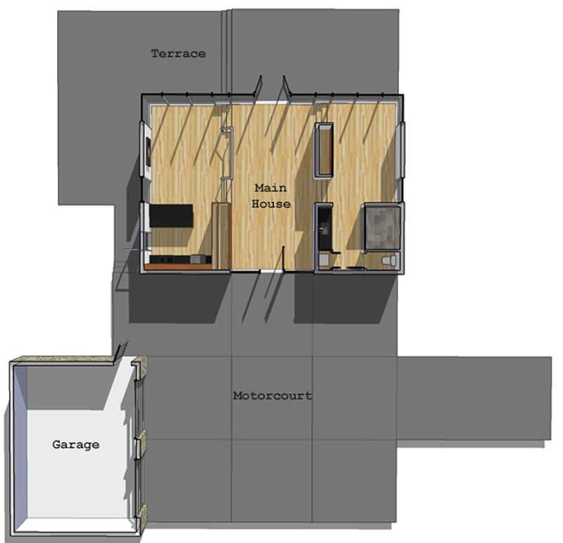 Aerial View of this 1-Bedroom, 1345 Sq Ft Plan - 116-1005
