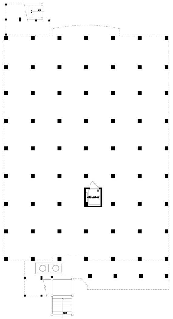 Floor Plan Basement of Coastal Plan #116-1006